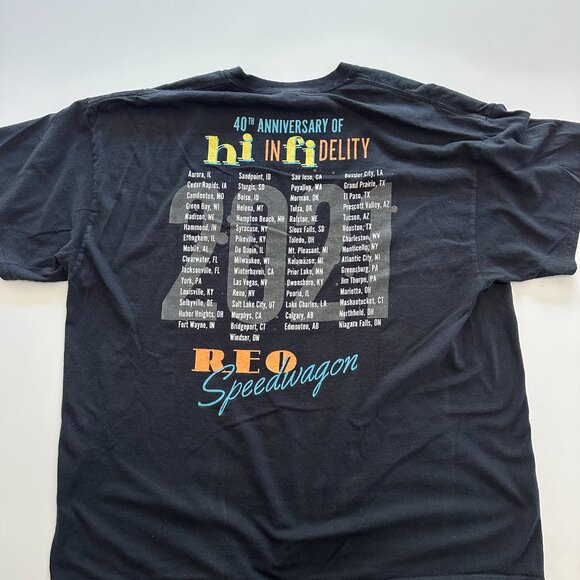 REO Speedwagon 40th Anniversary Hi Infidelity Tour Band Black T-Shirt 2XL - Picture 4 of 6